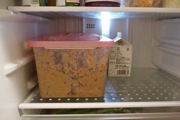 冷蔵庫でぬか漬け